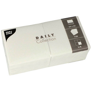 PAPSTAR Cocktail-Servietten, 240 x 240 mm, 3-lagig, weiß
