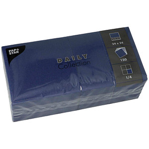 PAPSTAR Cocktail-Servietten, 240 x 240 mm, 3-lagig, blau