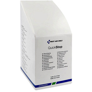 FIRST AID ONLY Mull-Kompressen Quick Stop P-44030 00 weiß 1x17,0/2x12,0 x 1x17,0/2x7,5 cm, 3 St.