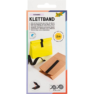 folia Klettband, 20 mm x 2 m, selbstklebend, schwarz