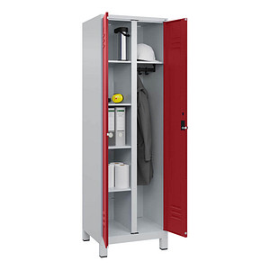 CP Spind Classic Plus lichtgrau, rubinrot 080610-20 S10001, 1 Schließfach 60,0 x 50,0 x 195,0 cm