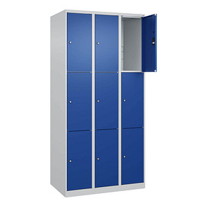 CP Schließfachschrank Classic Plus enzianblau, lichtgrau 080000-303 S10003, 6 Schließfächer 90,0 x 50,0 x 185,0 cm