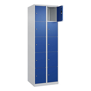 CP Schließfachschrank Classic Plus enzianblau, lichtgrau 080000-205 S10003, 10 Schließfächer 60,0 x 50,0 x 185,0 cm