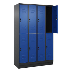CP Spind Classic PLUS enzianblau, schwarzgrau 080320-40 S10138, 8 Schließfächer 120,0 x 50,0 x 195,0 cm