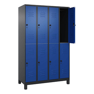CP Spind Classic Plus enzianblau, schwarzgrau 080310-40 S10136, 8 Schließfächer 120,0 x 50,0 x 195,0 cm