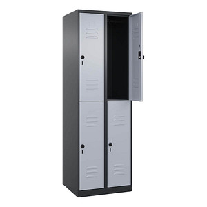 CP Spind Classic Plus schwarzgrau, weißaluminium 080300-20 S10123, 4 Schließfächer 60,0 x 50,0 x 185,0 cm