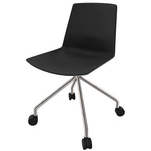 Quadrifoglio Besucherstuhl Clue schwarz, grau Stoff