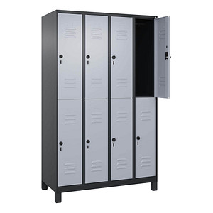 CP Spind Classic Plus schwarzgrau, weißaluminium 080310-40 S10149, 8 Schließfächer 120,0 x 50,0 x 195,0 cm