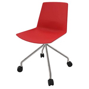 Quadrifoglio Besucherstuhl Clue rot, weiß Stoff