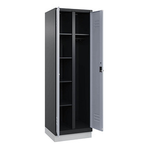 CP Spind Classic PLUS schwarzgrau, weißaluminium 080620-20 S10074, 1 Schließfach 60,0 x 50,0 x 195,0 cm