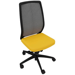 Quadrifoglio Bürostuhl Orion gelb, schwarz, schwarz Stoff