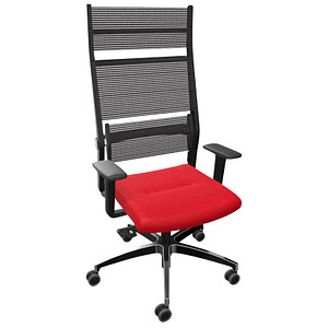 Dauphin Bürostuhl Lordo Stoff rot, Gestell alu