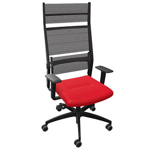 Dauphin Bürostuhl Lordo Stoff rot, Gestell schwarz