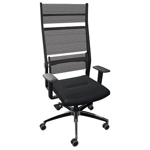 Dauphin Bürostuhl Lordo Stoff schwarz, Gestell alu