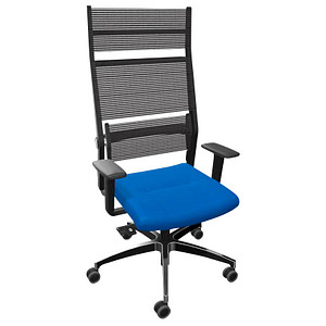 Dauphin Bürostuhl Lordo Stoff blau, Gestell alu