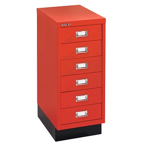 BISLEY MultiDrawer™ L296S Schubladenschrank kardinalrot mit 6 Schubladen 27,8 x 38,0 x 67,0 cm