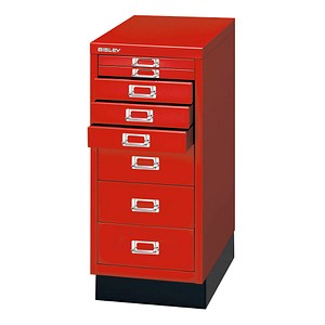 BISLEY MultiDrawer™ L298S Schubladenschrank kardinalrot mit 8 Schubladen 27,8 x 38,0 x 67,0 cm