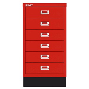 BISLEY MultiDrawer™ L29A36S Schubladenschrank kardinalrot mit 6 Schubladen 34,9 x 43,2 x 67,0 cm