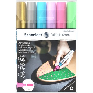 6 Schneider Paint-It 320 V2 Acrylstifte farbsortiert 4,0 mm
