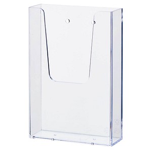 HELIT Wand-Prospekthalter, 1/3 DIN A4, transparent Material: Polysterol, Fachti