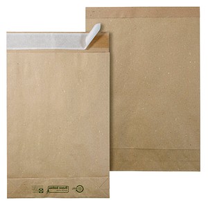 flexiPAK Faltentaschen classic eco DIN B4 ohne Fenster natur mit 5,0 cm Falte, 250 St.