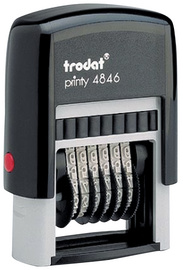 TRODAT Nummernstempel Printy 4846, 6-stellig, schwarz Abdruckmaße: 4 x 27 mm, s