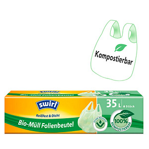 swirl Bio-Mülleimerbeutel, kompostierbar, grün, 35 Liter