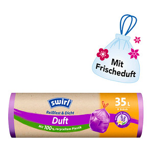swirl® Müllbeutel Reißfest & Dicht Duft 7241 35,0 l rot, 9 St.