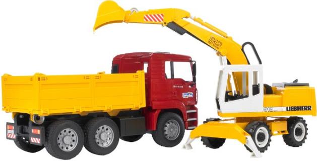 MAN TGA Kipper+Liebherr Schaufelbagger