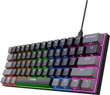 TRUST GXT867 ACIRA Mini Kabelgebunden Gaming-Tastatur Deutsch, QWERTZ Schwarz