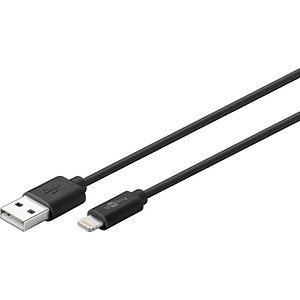 CABSTONE Wentronic Goobay USB Lade- und Synchronisationskabel, Schwarz, 1 m - M