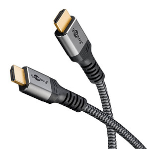 goobay HDMI 2.0 Kabel 2,0 m grau, schwarz