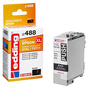 EDDING Tintenpatrone ersetzt Epson 27XL / T2711 Kompatibel einzeln Schwarz EDD-