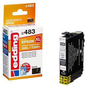 EDDING Tintenpatrone ersetzt Epson T29XL (T2991) Kompatibel einzeln Schwarz EDD