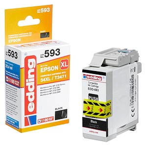 EDDING Tintenpatrone ersetzt Epson 34XL / T3471 Kompatibel einzeln Schwarz EDD-