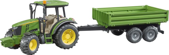 bruder John Deere 5115 M Traktor mit Bordwandanhänger 2108 Spielzeugauto