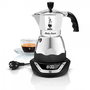 BIALETTI Moka Timer Espressokocher elektrisch gelb, 6 Tassen
