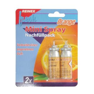 REINEX Lufterfrischer-Minispray 2 x 10 ml, Nachfüllpack | Orange 2 Duftkartuschen