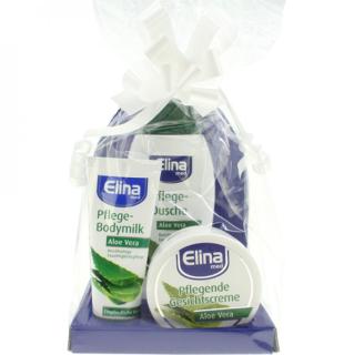 Elina Geschenk-Packung 3-teilig | Aloe Vera Dusch 250 ml + Body Milk 75 ml + Gesichtspflegecreme 75-ml-Dose