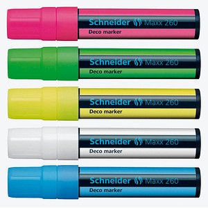 5 Schneider Maxx 260 Kreidemarker farbsortiert 5,0 - 15,0 mm