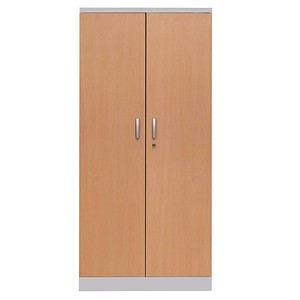 Gürkan Stahlschrank 100119 buche, weißaluminium 92,0 x 42,0 x 195,0 cm