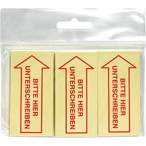 inFO Haftmarker gelb BITTE HIER UNTERSCHREIBEN 3x 50 Streifen