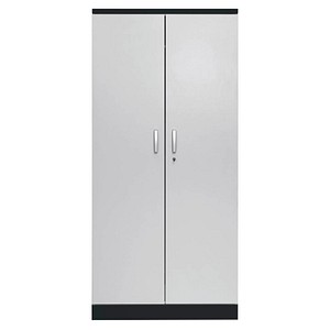 Gürkan Stahlschrank 100129 tiefschwarz, lichtgrau 92,0 x 42,0 x 195,0 cm