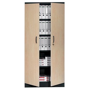 Gürkan Stahlschrank 100130 tiefschwarz, ahorn 92,0 x 42,0 x 195,0 cm