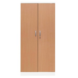 Gürkan Stahlschrank 100113 verkehrsweiß, buche 92,0 x 42,0 x 195,0 cm