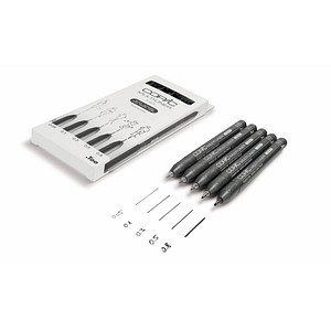 COPIC Fineliner MULTILINER, schwarz, 5er Set