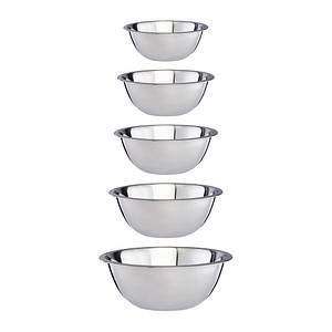 relaxdays Schüssel-Set silber 5-tlg.