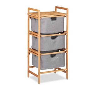 relaxdays Wäschesortierer braun