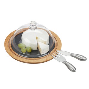 relaxdays Käse-Set braun 25,0 cm