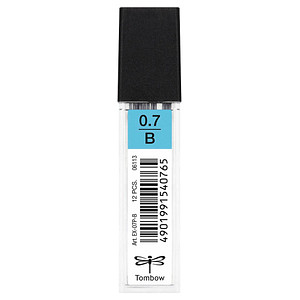 Tombow Feinminen-Bleistiftminen schwarz B 0,7 mm, 12 St.